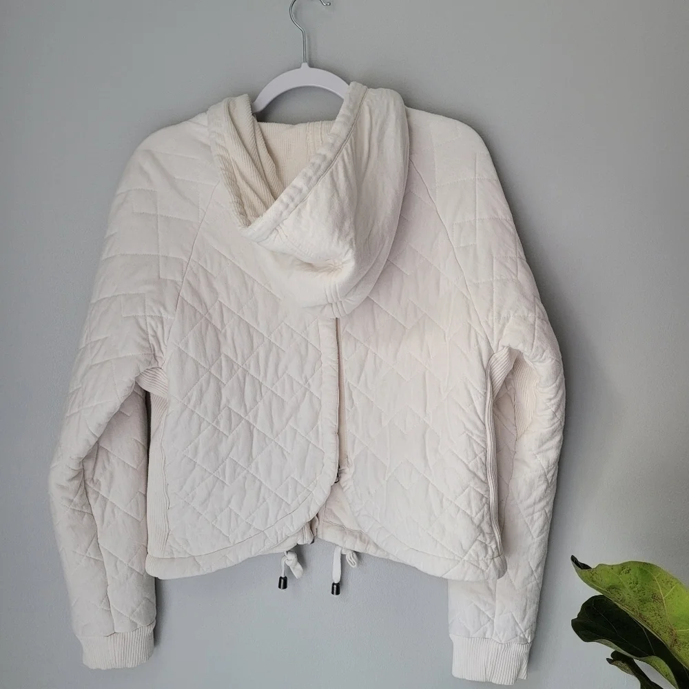 FREE PEOPLE Quilted Split Back Hooded Jacket